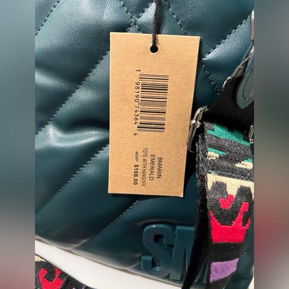 Steven Madden NWT Bmarin EMERALD GREEN 3 Way Tote w Coin Pouch Guitar Strap - Picture 6 of 9